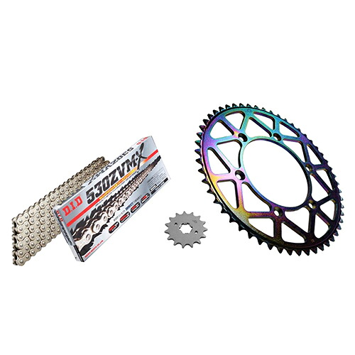 ADVANTAGE XAM&DID ドライブチェーン&前後スプロケットキット(タフライトスチール) シルバー XTS010-S バイク 駆動系セット