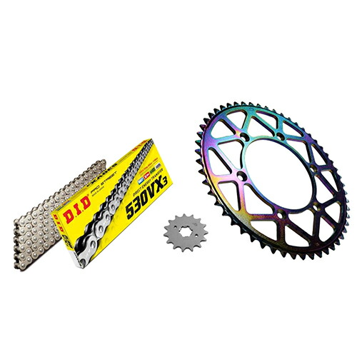ADVANTAGE XAM&DID ドライブチェーン&前後スプロケットキット(タフライトスチール) シルバー XTK004-S バイク 駆動系セット