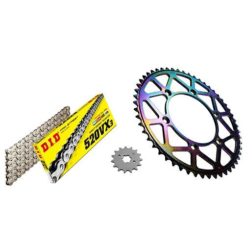 ADVANTAGE XAM&DID ドライブチェーン&前後スプロケットキット(タフライトスチール) シルバー XTK012-S バイク 駆動系セット｜パーツダイレクト店