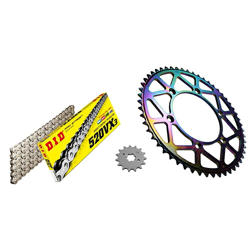 ADVANTAGE XAM&DID ドライブチェーン&前後スプロケットキット(タフライトスチール) シルバー XTK048-S バイク 駆動系セット