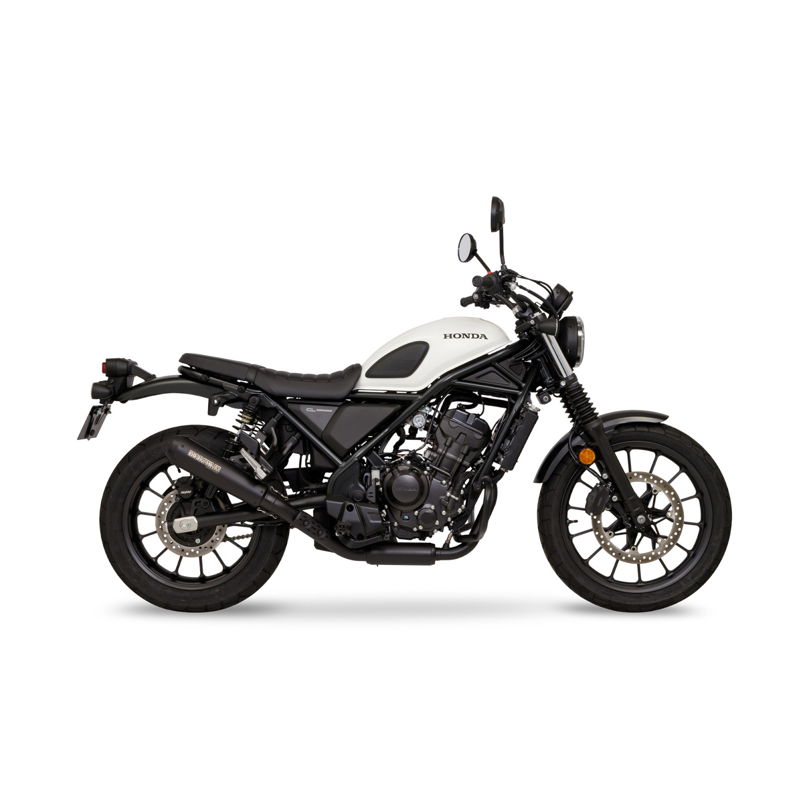 おいしい無糖 CL250 MC57用 モリワキフルエキゾーストマフラ ホンダ CL250 フルエキゾーストマフラー SHORT MEGAPHONE BLACK