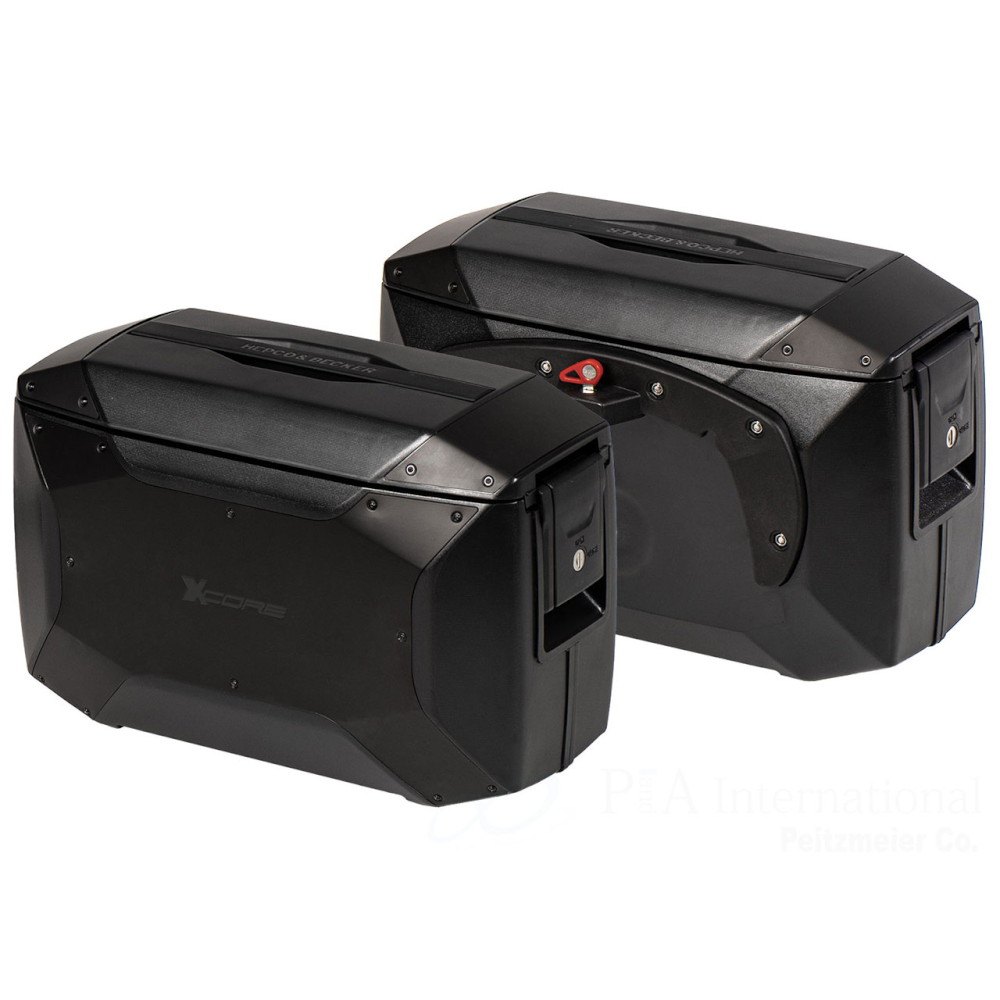 HEPCO&BECKER ハードサイドケース Xcore/エックスコア 左右セット ブラック 610-295-0001 バイク サイドバッグ|パーツダイレクト店