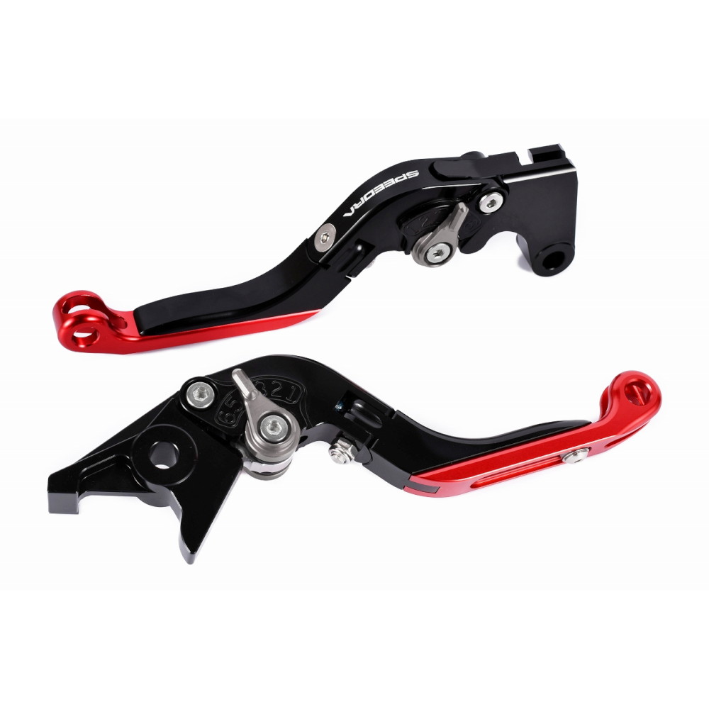 SPEEDRA アジャストレバー スタンダード可倒式(レバー/レッド アジャスター/チタン) LVAG084RD-TM バイク