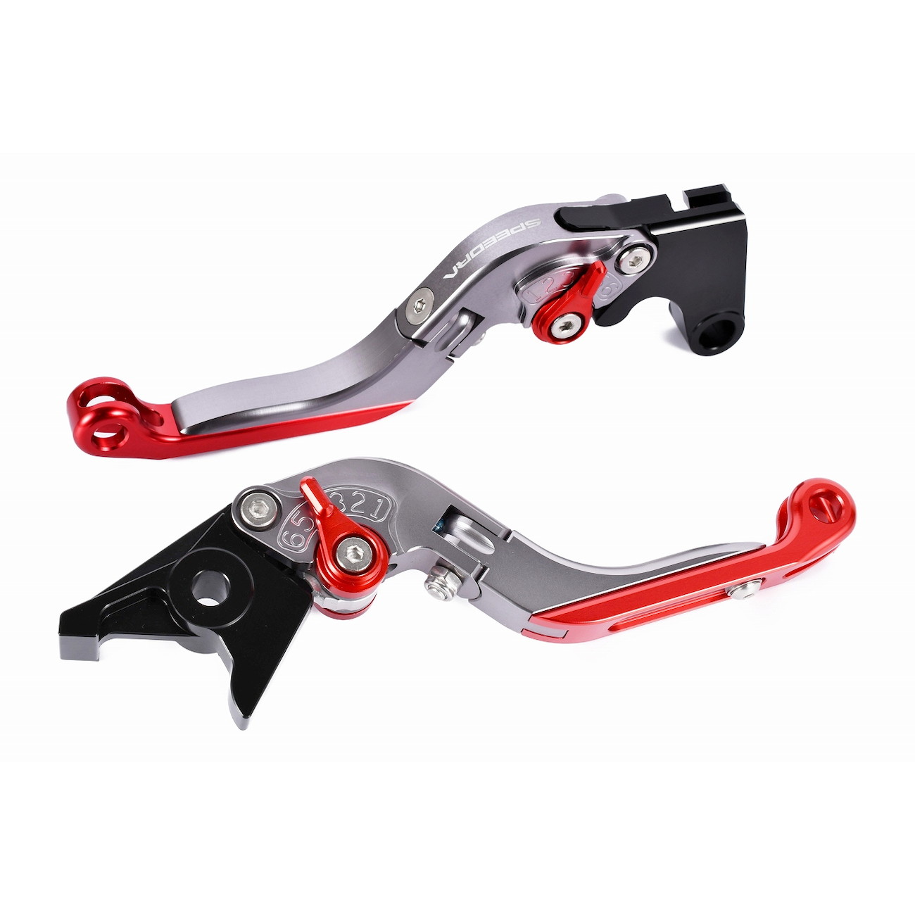 SPEEDRA アジャストレバー 可倒延長式(レバー/チタン アジャスター/レッド エクステンション/ブラック) LVGG084TM-RDBK バイク