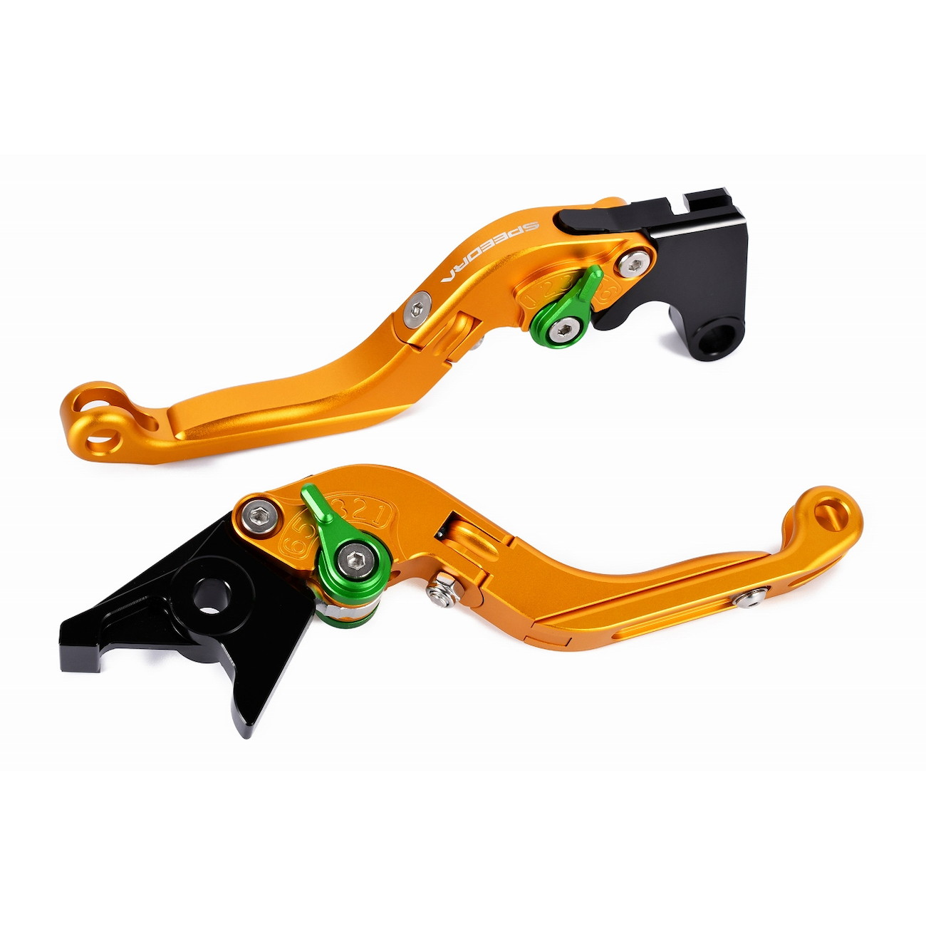 SPEEDRA アジャストレバー 可倒延長式(レバー/マットゴールド アジャスター/マットグリーン エクステンション/マットブルー) LVGM084GD-GNBE バイク