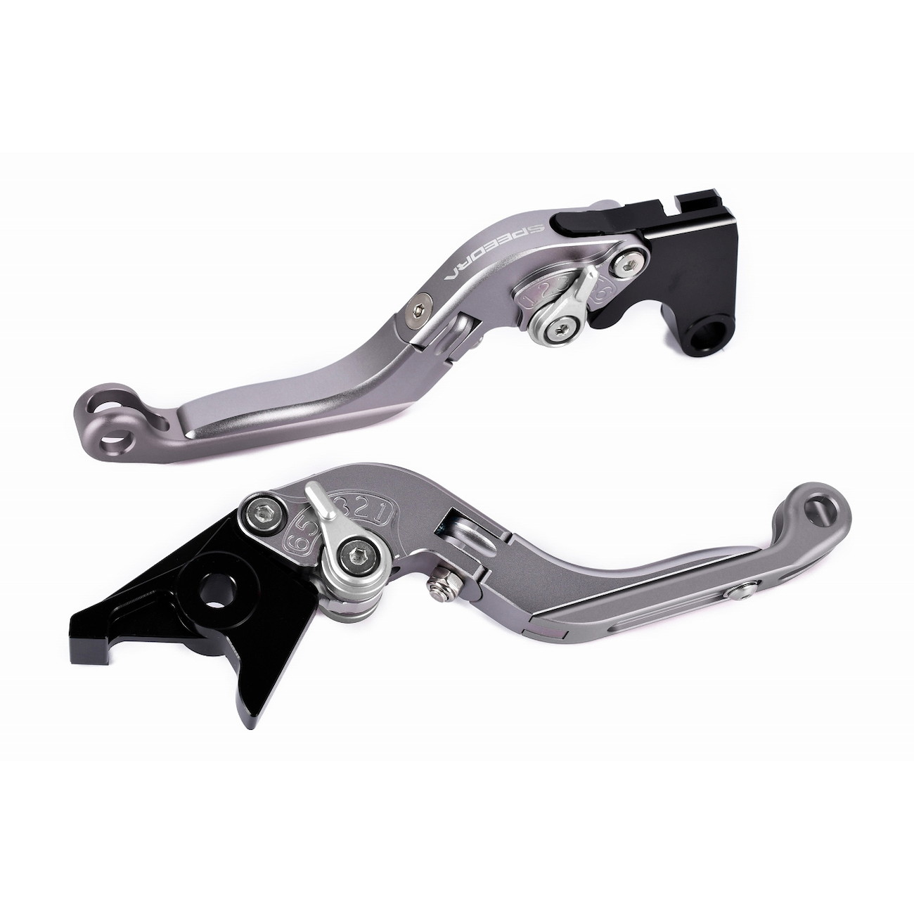 SPEEDRA アジャストレバー 可倒延長式(レバー/マットチタン アジャスター/マットシルバー エクステンション/マットブラック) LVGM084TM-SRBK バイク