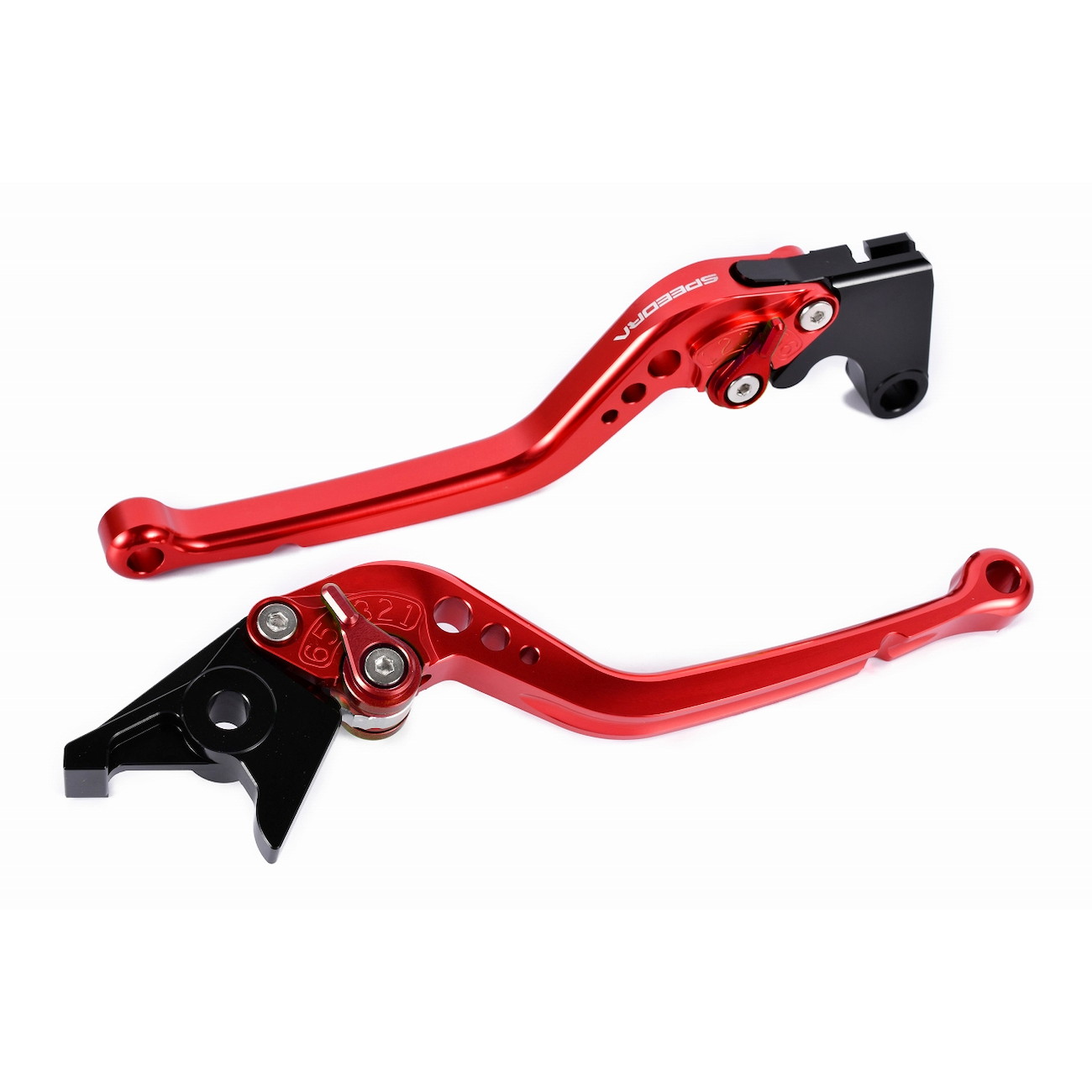 SPEEDRA アジャストレバー スタンダードロング(レバー/レッド アジャスター/チタン) LVBG089RD-TM バイク