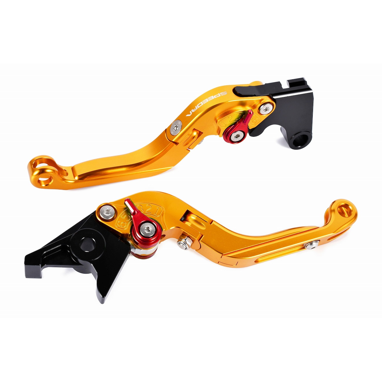 SPEEDRA アジャストレバー 可倒延長式(レバー/ゴールド アジャスター/レッド エクステンション/ブラック) LVGG089GD-RDBK バイク