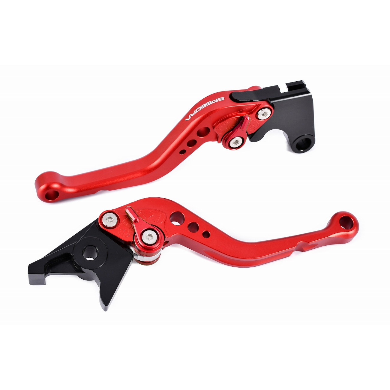 SPEEDRA アジャストレバー スタンダードショート(レバー/マットレッド アジャスター/マットシルバー) LVCM090RD-SR バイク