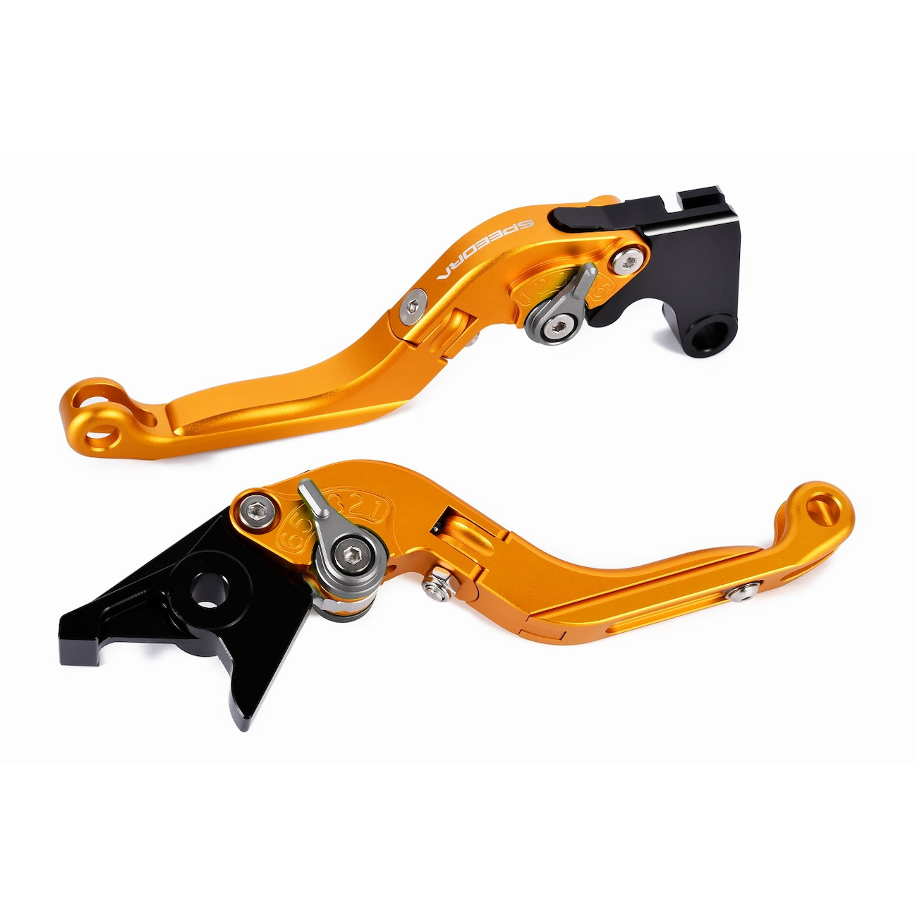 SPEEDRA アジャストレバー 可倒延長式(レバー/マットゴールド アジャスター/マットチタン エクステンション/マットシルバー) LVGM090GD-TMSR バイク