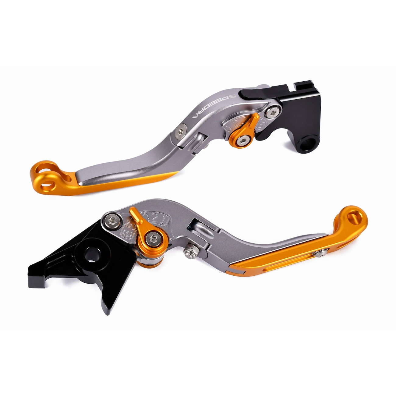SPEEDRA アジャストレバー 可倒延長式(レバー/マットチタン アジャスター/マットゴールド エクステンション/マットシルバー) LVGM090TM-GDSR バイク