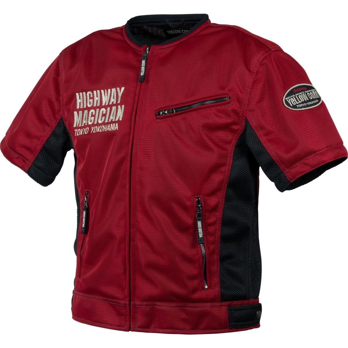 YeLLOWCORN YMT-010 プロテクトメッシュTシャツ レッド 3LW バイク アンダー・インナーウェア