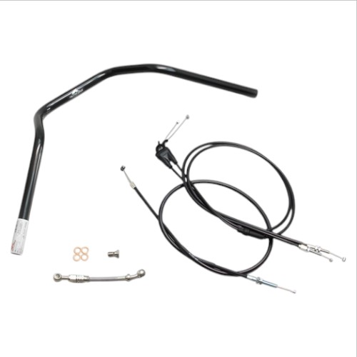 HURRICANE ナロー3型 ハンドルSET ブラック H309-047B バイク ハンドルバー|パーツダイレクト店