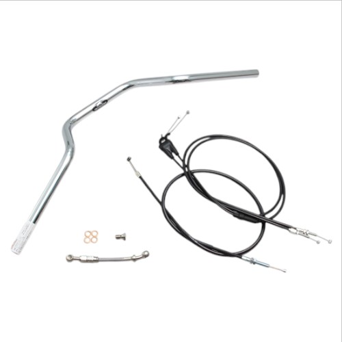 HURRICANE ヨーロピアン3型 ハンドルSET クロームメッキ H309-072C バイク ハンドルバー｜パーツダイレクト店