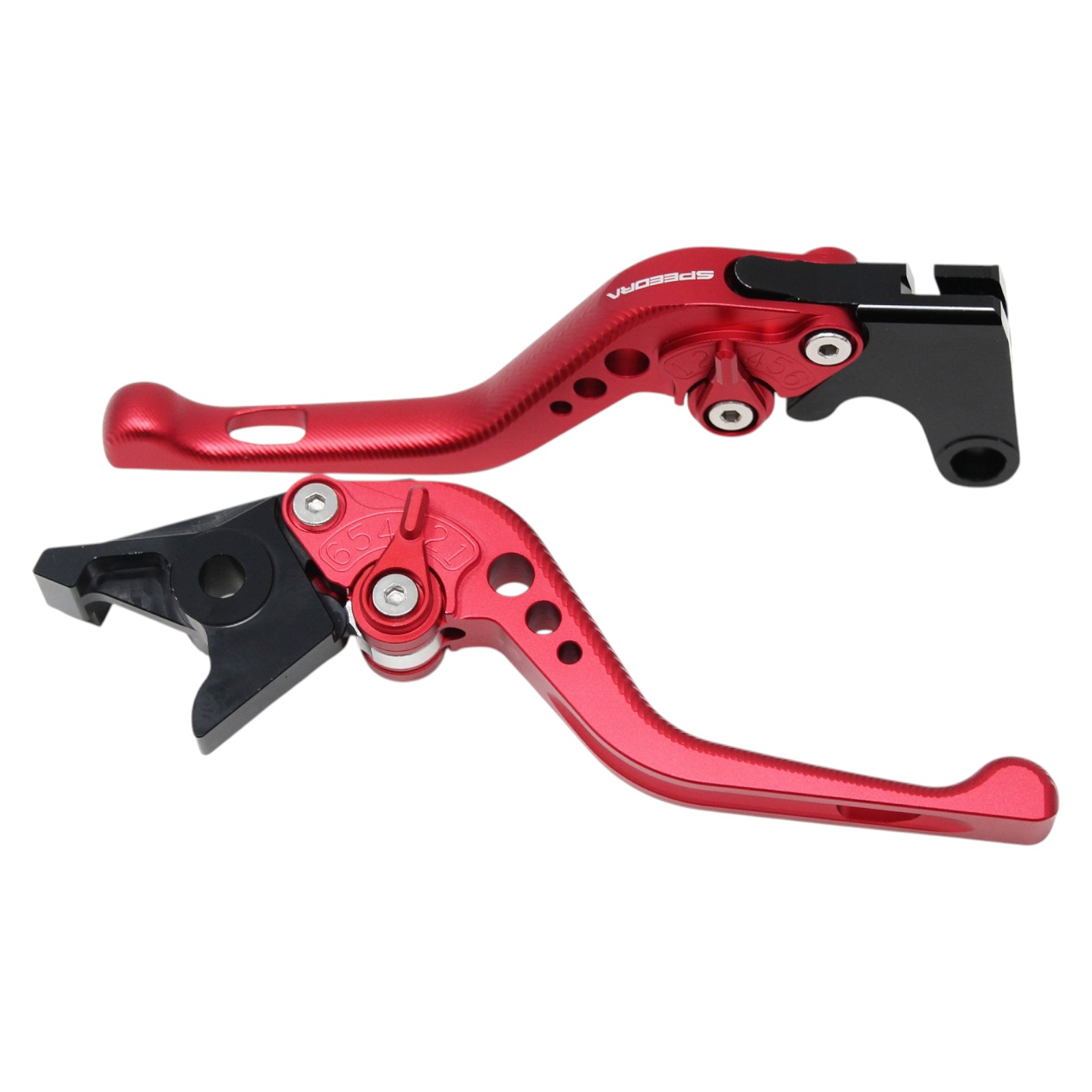 SPEEDRA アジャストレバー 3Dショート(レバー/マットレッド アジャスター/マットブルー) YAMAHA用 LVFM091RD-BE バイク｜パーツダイレクト店