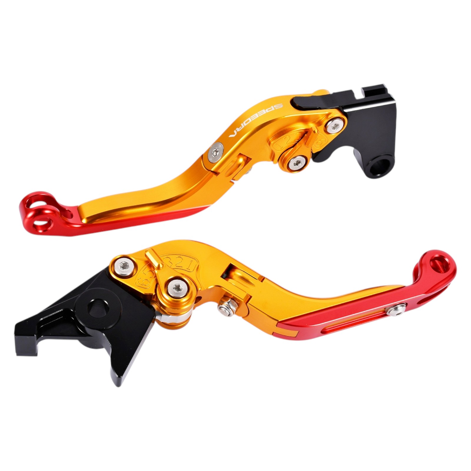 SPEEDRA アジャストレバー 可倒延長式(レバー/ゴールド アジャスター/ゴールド エクステンション/レッド) YAMAHA用 LVGG091GD-GDRD バイク