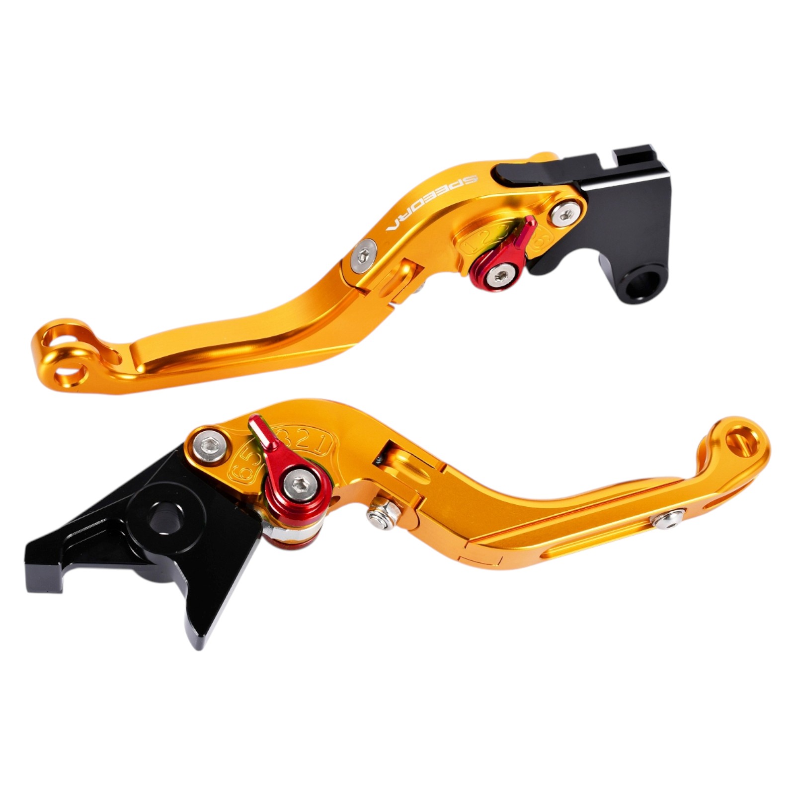 SPEEDRA アジャストレバー 可倒延長式(レバー/ゴールド アジャスター/レッド エクステンション/ブラック) YAMAHA用 LVGG091GD-RDBK バイク