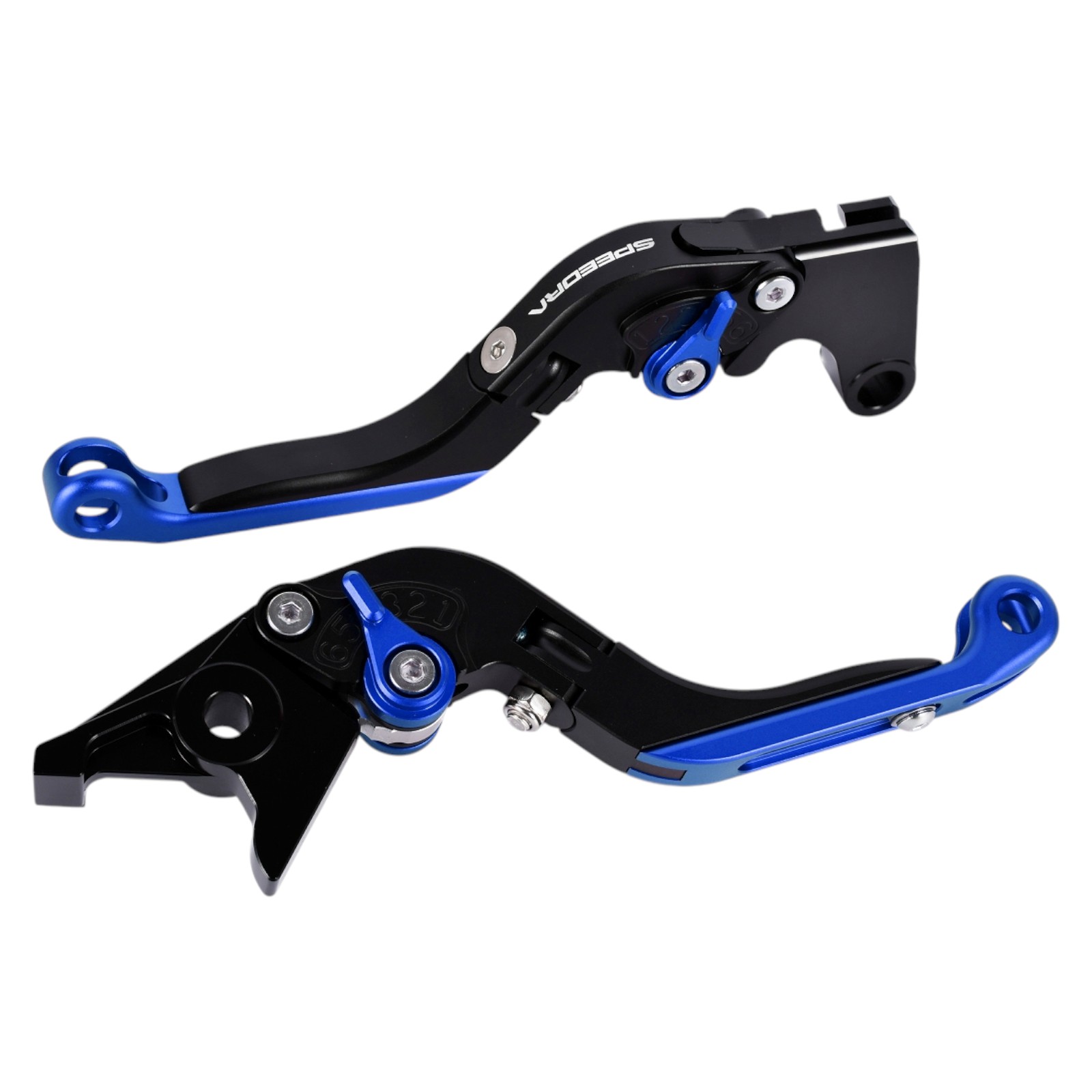 SPEEDRA アジャストレバー 可倒延長式(レバー/マットブラック アジャスター/マットブルー エクステンション/マットレッド) YAMAHA用 LVGM091BK-BERD バイク