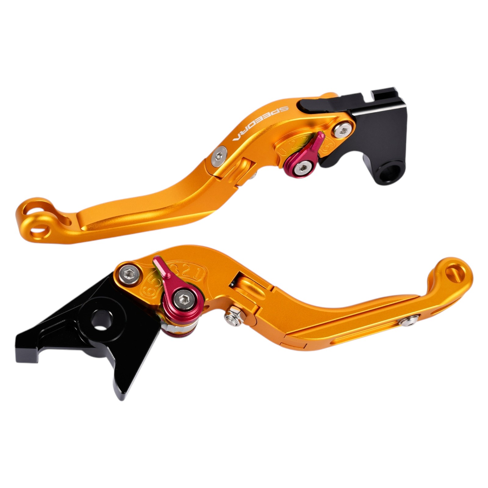SPEEDRA アジャストレバー 可倒延長式(レバー/マットゴールド アジャスター/マットレッド エクステンション/マットブルー) YAMAHA用 LVGM091GD-RDBE バイク