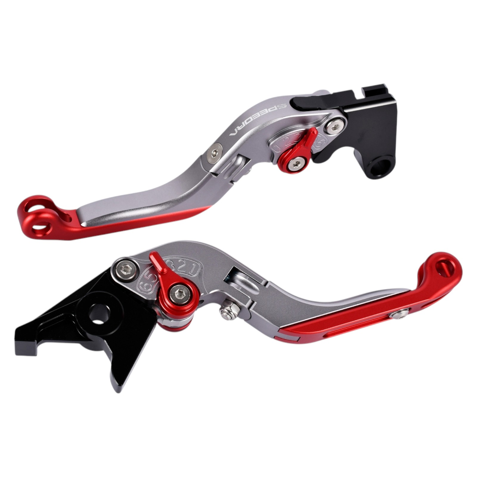 SPEEDRA アジャストレバー 可倒延長式(レバー/マットチタン アジャスター/マットレッド エクステンション/マットレッド) YAMAHA用 LVGM091TM-RDRD バイク
