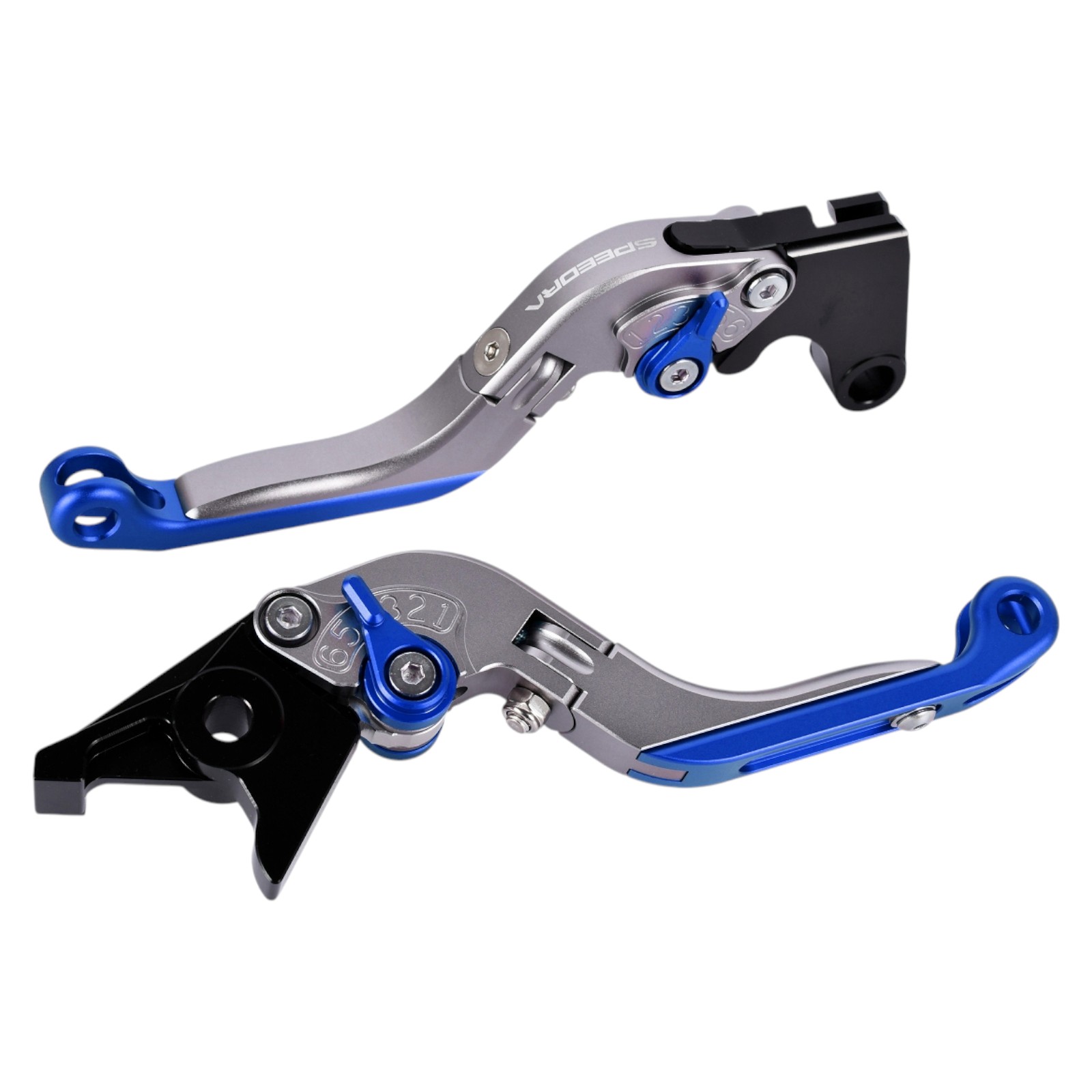 SPEEDRA アジャストレバー 可倒延長式(レバー/マットチタン アジャスター/マットブルー エクステンション/マットブルー) YAMAHA用 LVGM091TM-BEBE バイク