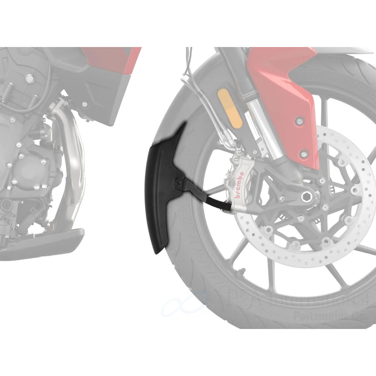 P&A International フロントエクステンドフェンダー Extra Triumph用 マットブラック PA02692 バイク 外装パーツ