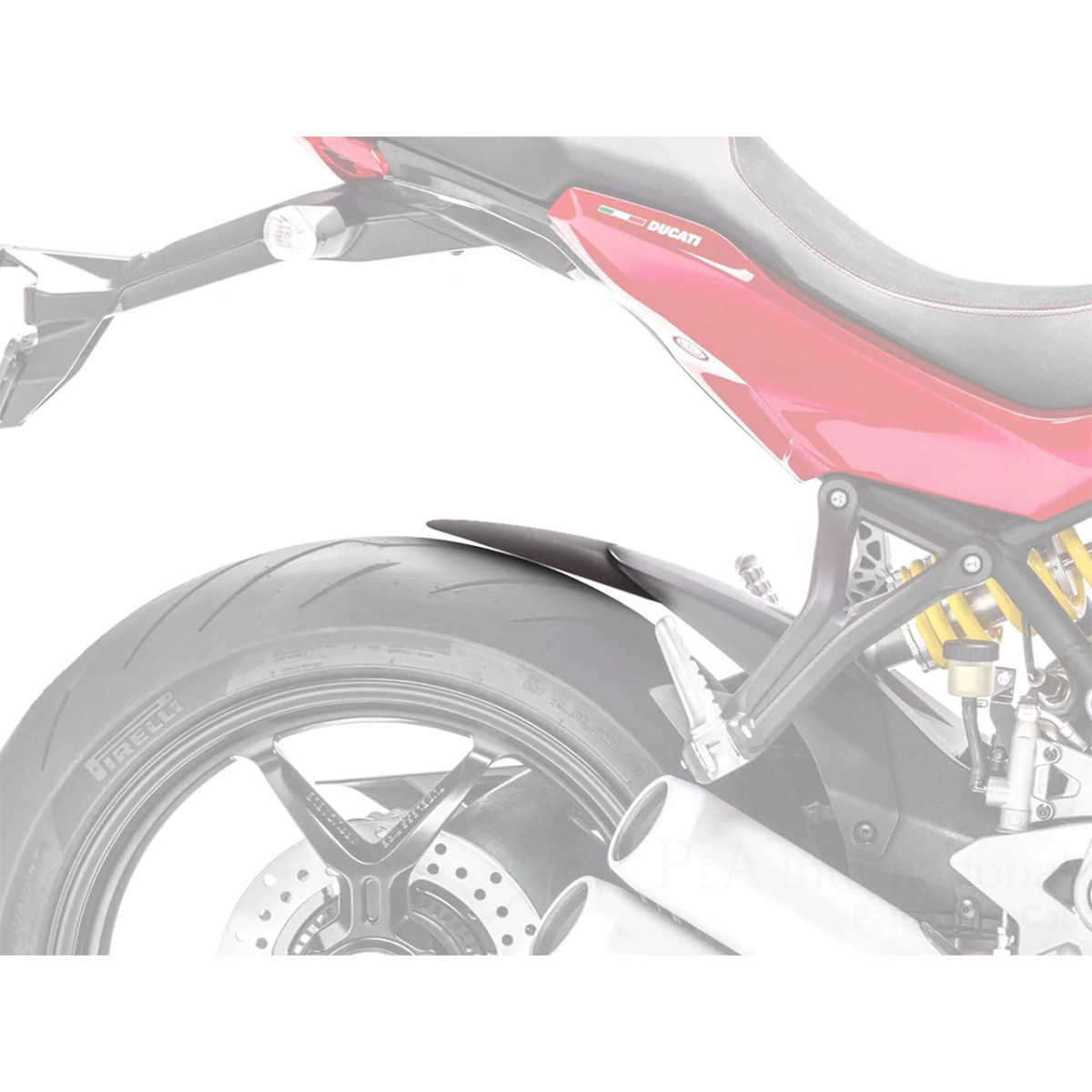 P&A International リアエクステンドフェンダー Ducati用 ブラック PA7519B バイク 外装パーツ