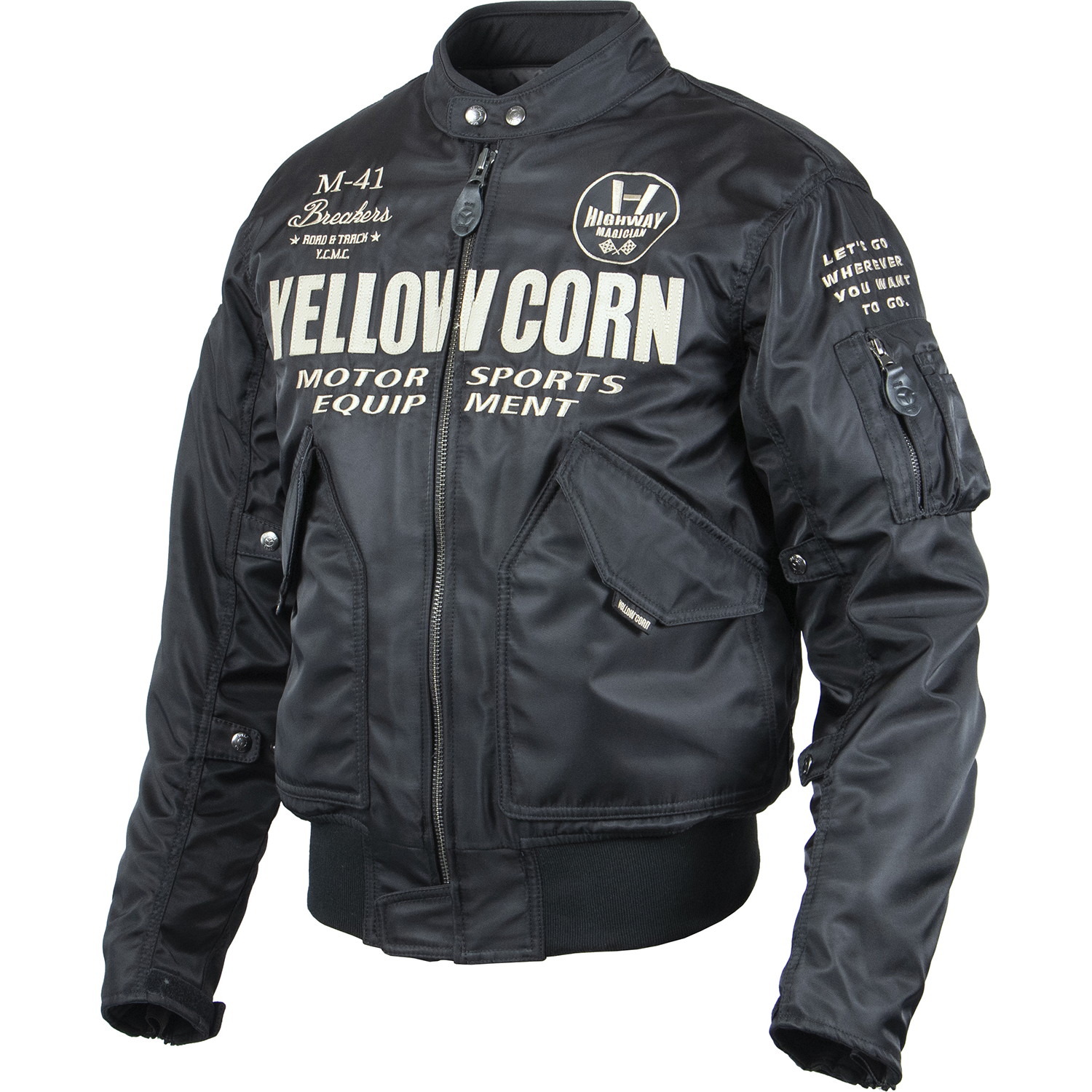 YeLLOWCORN YB-5302 ウィンタージャケット ブラック/アイボリー 3LW バイク