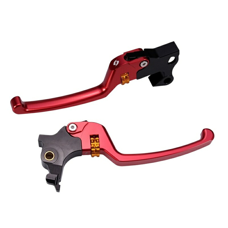 SPEEDRA(スピードラ) バイク ハンドル回り レバー アジャスタブルレバーセット スタンダードタイプ スポーツスター(14～21) レッド/ゴールド LVSDHD03RD-GD XL1200C カスタム[14-19]｜XL1200CA リミテッド[14-15]｜XL1200CB リミテッド[14-15]｜XL1200NS アイアン1200[1