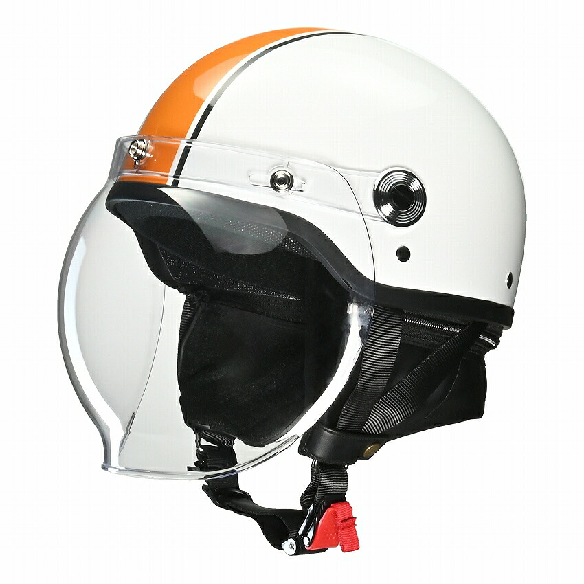 リード工業(LEAD) バイク ヘルメット 半帽ヘルメット CROSS CR-760 ハーフヘルメット ホワイト×オレンジ フリー CR-760