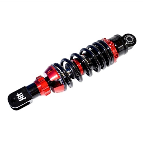 KN企画(ケーエヌキカク) スーパーショック2 減衰調整付 レッド 265mm SU1010-KN2-RD JOG系JOG系の車高アップ仕様にオススメ!｜DIO系※エアクリーナーBOXが干渉する車両がございます。※パワーフィルター仕様車両の場合であれば、問題ございません。 バイク リアショック｜パーツダイレクト店