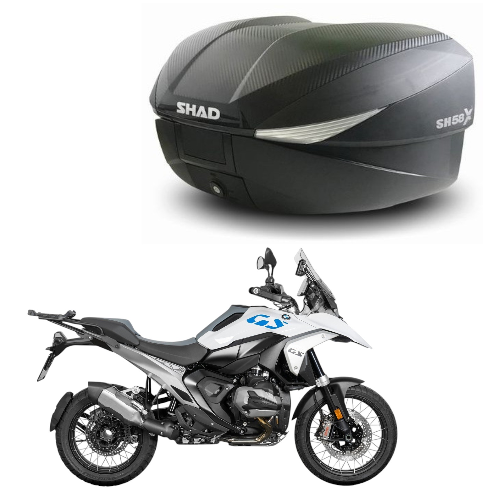 SHAD(シャッド) 【セット品】SH58X トップケース+フィッティングキット R1300GS(23-25) バイク