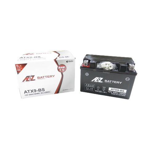 AZバッテリ－ ATX9-BS (YTX9-BS 互換)(液入充電済) バイク 密閉型MFバッテリー