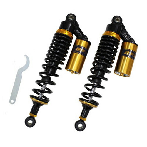 エナジープライス リアサスペンション タンク付 340mm リアショック CB400 XJ400 GT380 Z400FX Z250FT ゼファー ZRX ブラック/ゴールド 2本入 バイク