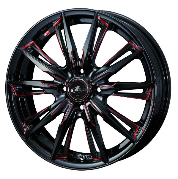 Weds LEONIS GX 17インチ 4H PCD100 6.5J +50 BK/SC(RED) 1本 39351｜PartsIsland