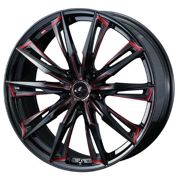 Weds LEONIS GX 19インチ 5H PCD114.3 8.0J +43 BK/SC(RED) 1本 39390