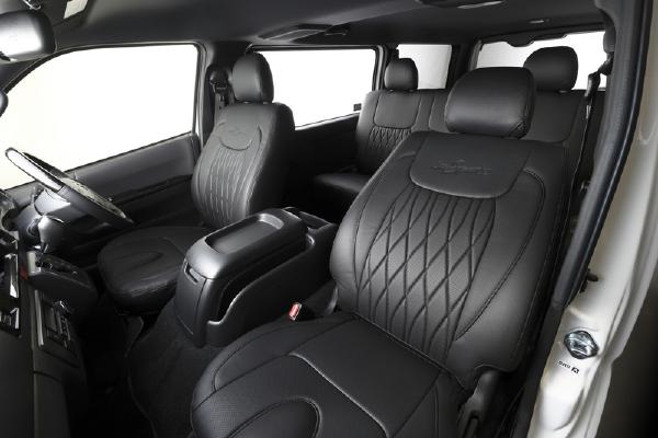 Genb 玄武 201 206V S-GL LuxSport プレミアムシートカバー Black Stitch フロント&セカンド OCS02KH