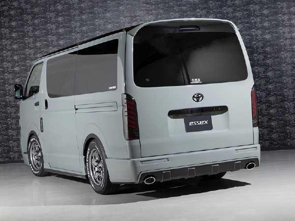 CRS ESSEX ハイエース用 LEGARE ナロー用 リアバンパー タイプステップ マフラーW出し用 FRP製|PartsIsland