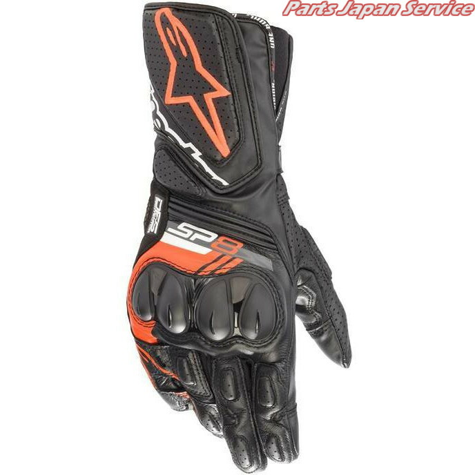 SP-8 V3 LEATHER GLOVE [1030 BLACK RED FLUO] 2XL 3558321 アルパインスターズ