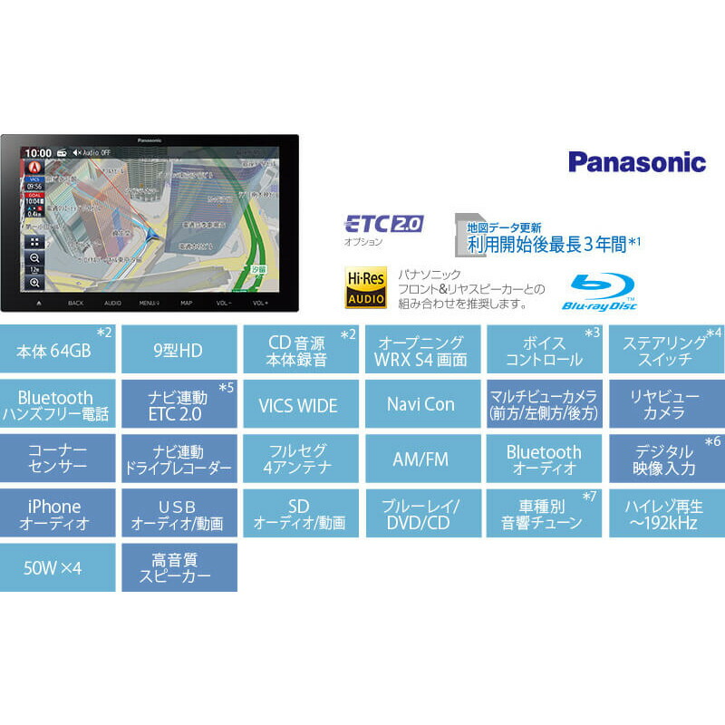 【大型商品:別途送料が必要な商品です】 純正 スバル SUBARU VBH系WRXS4 パナソニック ビルトインナビ WRXS4|パーツジャパンサービス店