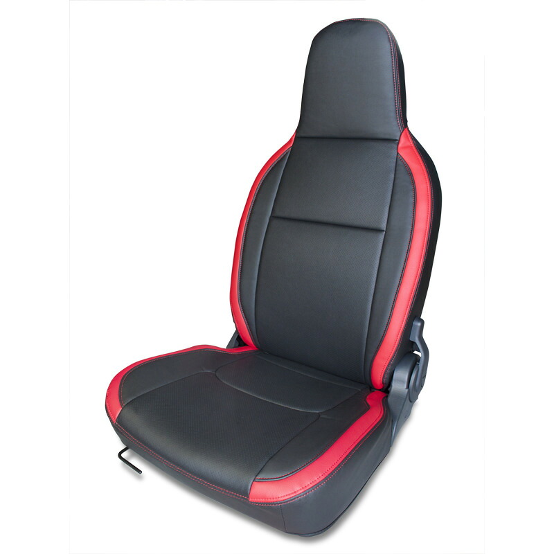 G'BASE デザインシートカバー(ブラック&レッド)送料込 ハイゼット 車 デザイン シート カバー シートカバー ジーベース 人気 オシャレ アクセサリー