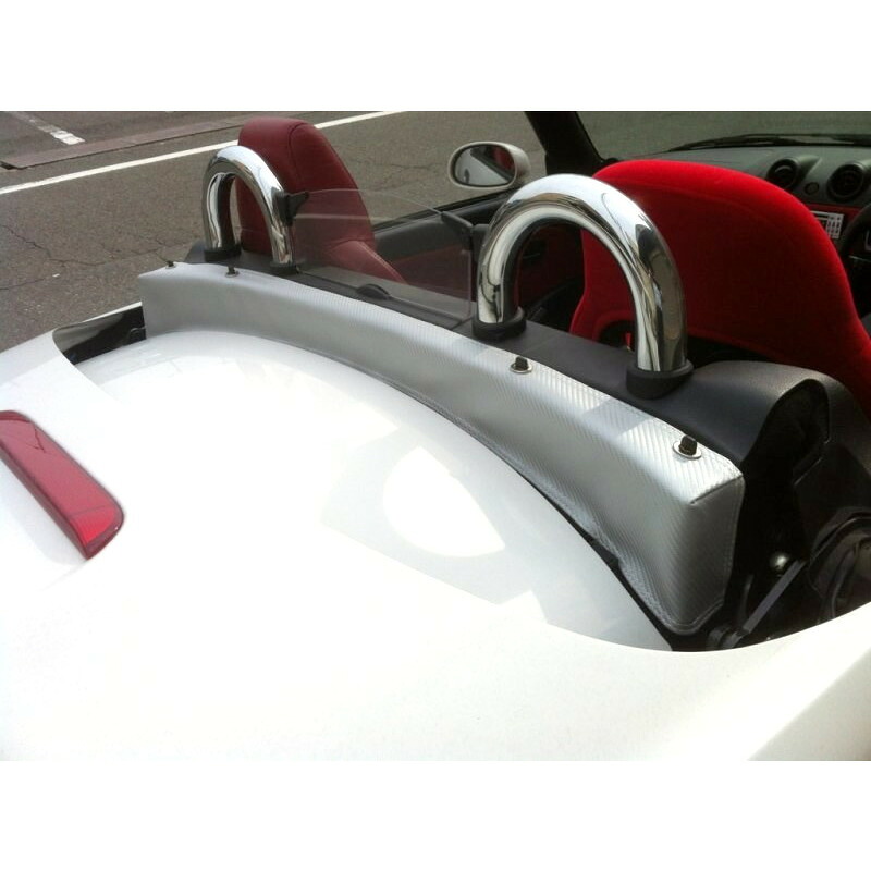 バックボードカバー カーボンレザーリング有り（シルバー）送料込 コペン カバー カーボン レザー オシャレ 車 アクセサリー