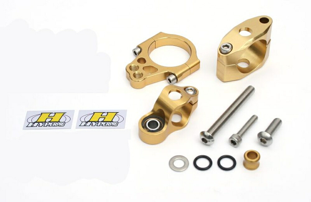 HYPERPRO HARLEY DAVIDSON SPORTSTER XL1200/SPORTSTER XL883 CNCステアリングダンパーステー 120mm/TYPE-1 ゴールド 22119018