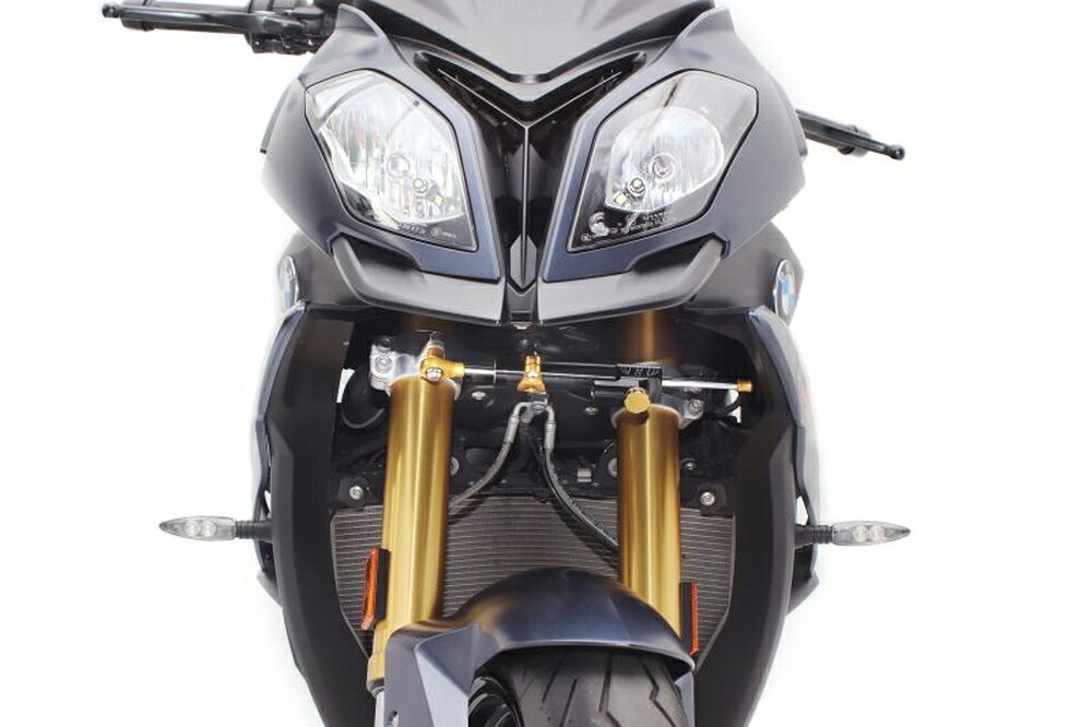 HYPERPRO BMW S1000XR CNCステアリングダンパーステー 90mm/TYPE-3 ブラック 逆ピロボールタイプ 22119038B
