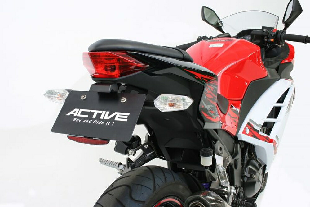 ACTIVE Ninja250/ABS Z250 フェンダーレスキット ブラック LEDナンバー灯付き 1157079