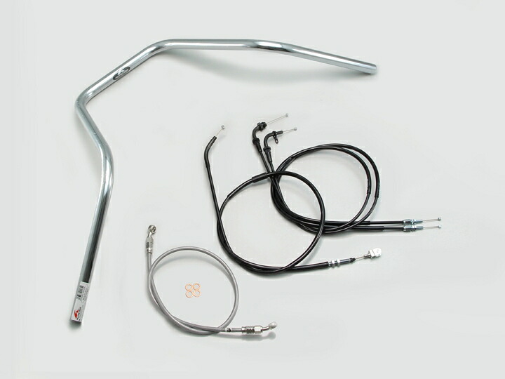 HURRICANE（ハリケーン） ST250/E 300エイプハンガー2型 ハンドルSET クロームメッキ H506-083C
