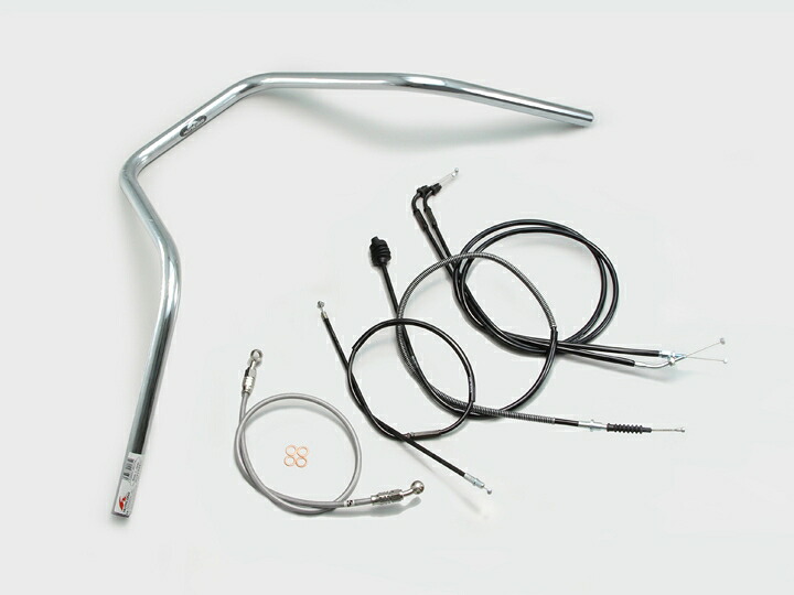HURRICANE（ハリケーン） SR400 300エイプハンガー2型 ハンドルSET クロームメッキ H304-083C｜PartsOnline 店