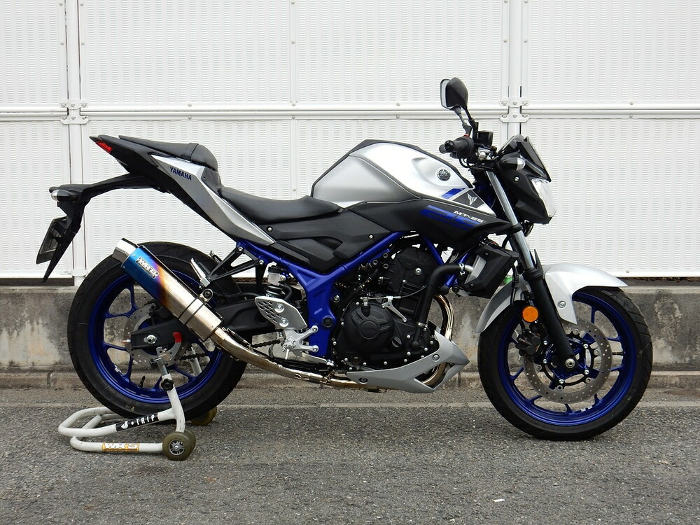 WR'S YZF-R25/ MT-25 フルエキゾースト ラウンド・焼き色チタンサイレンサー JMCA LS2250JM