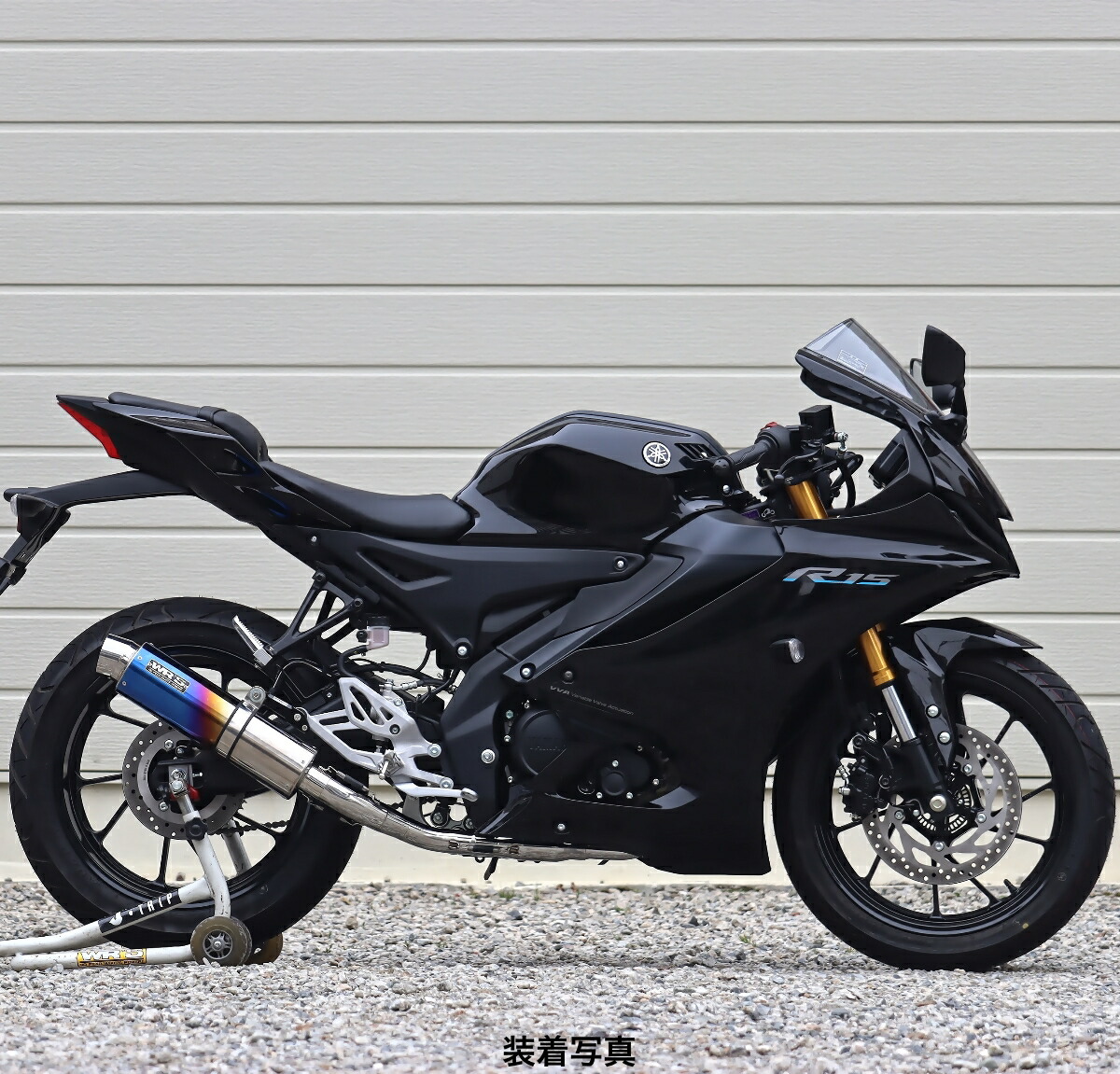 WR'S YZF-R125/R15/MT-125 ラウンドタイプフルエキゾーストマフラー（焼き色チタン） LS2140JM