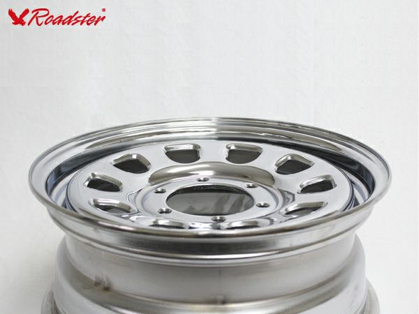 Nv350キャラバンにベストマッチ Roadster Daytona Rs 16インチ 6 5j 6穴 クローム フロント 48 2本 リア 38 2本 計4本セット Rvcconst Com